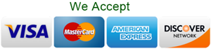 Visa, Mastercard, American Express, Discover